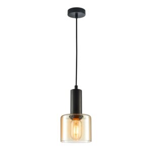 Italux Lampa wisząca SANTIA śr.12cm czarna E27