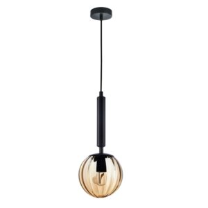 Italux Lampa wisząca RAVENA śr. 15 cm czarna E27