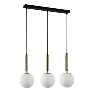 Italux Lampa wisząca RAVENA śr. 15 cm czarno-mosiężna 3xE27