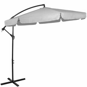 Duży parasol ogrodowy jasnoszary