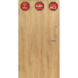 Drzwi zewnętrzne Hirus 44 dB RC2 Dąb