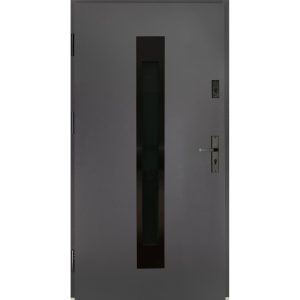 Drzwi zewnętrzne Satis czarne antracytowe 90L