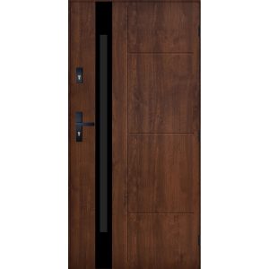 Stalowe drzwi zewnętrzne Madryt orzech 90P