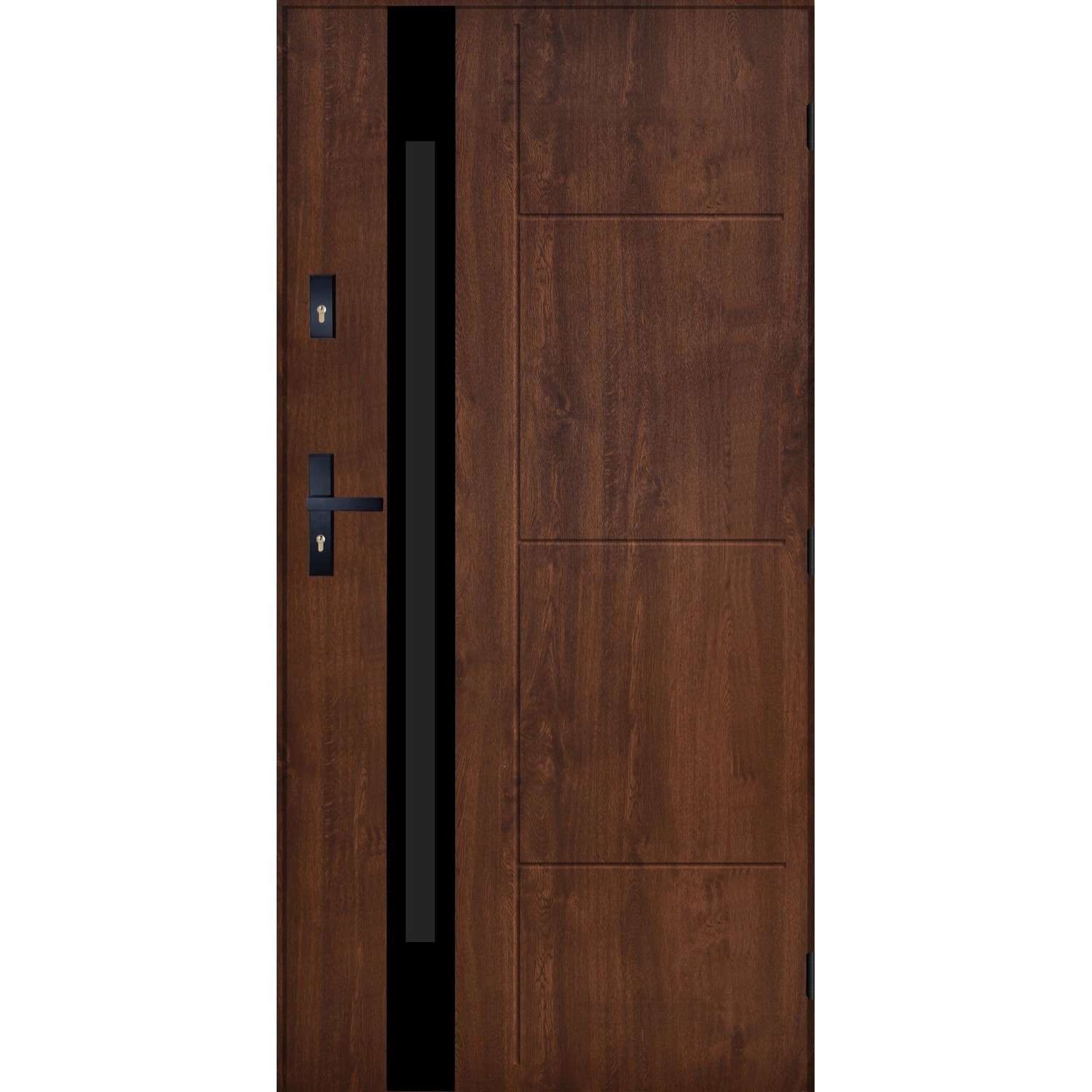 Stalowe drzwi zewnętrzne Madryt orzech 90P