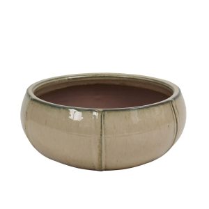 Donica Rib szkliwiona kremowa 43,5 cm