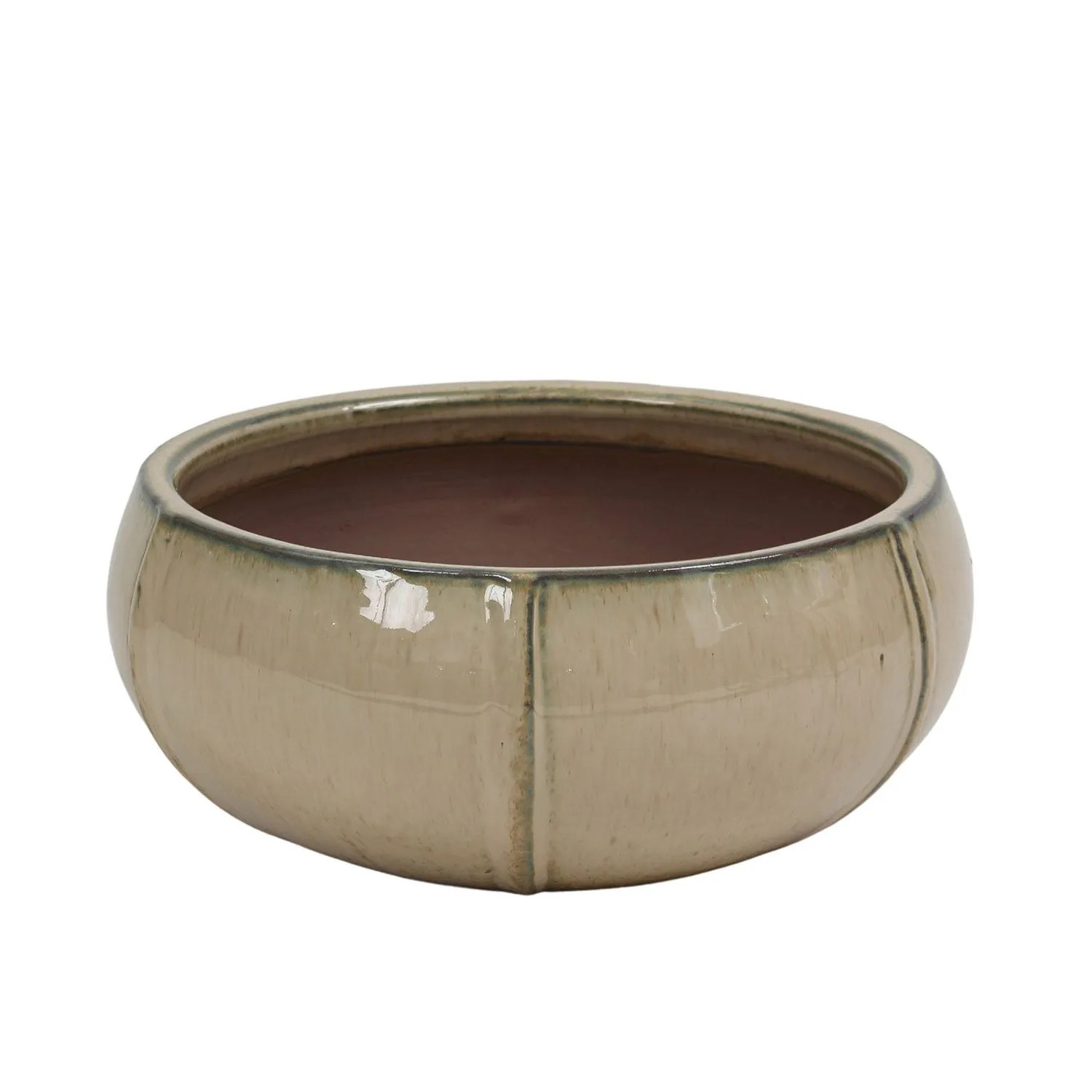 Donica Rib szkliwiona kremowa 43,5 cm