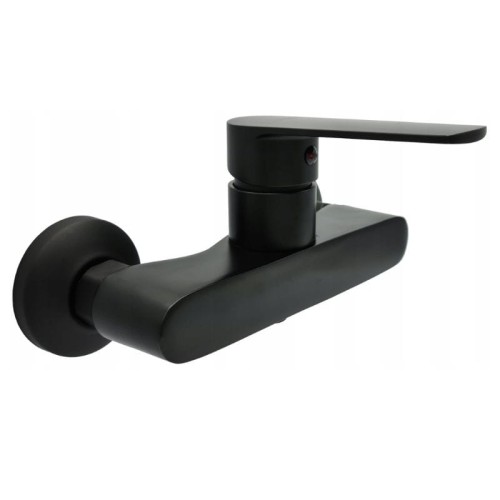 LIVENO Bateria natryskowa ścienna KAPPA BLACK czarna