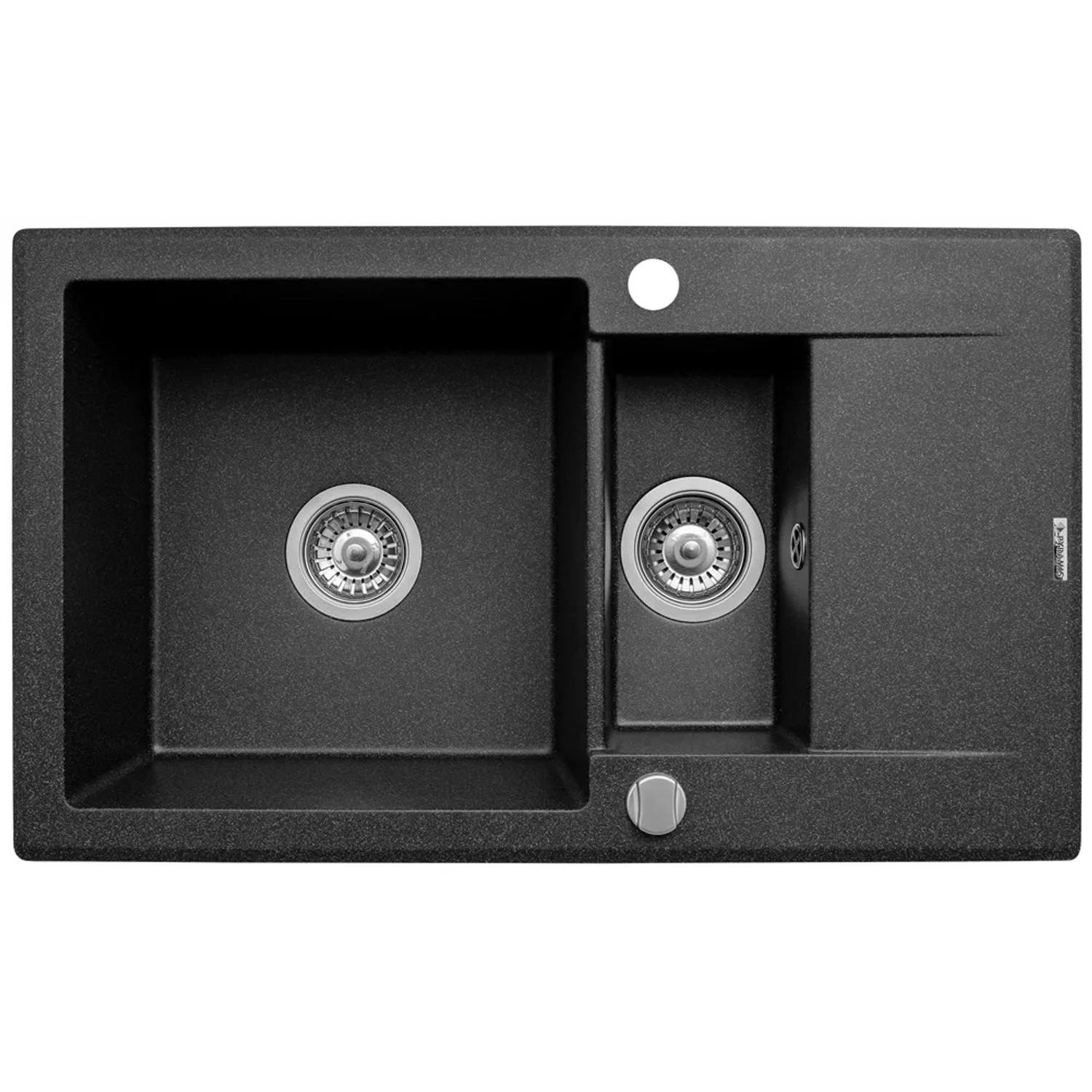 Czarny zlewozmywak granitowy Pyramis Poros