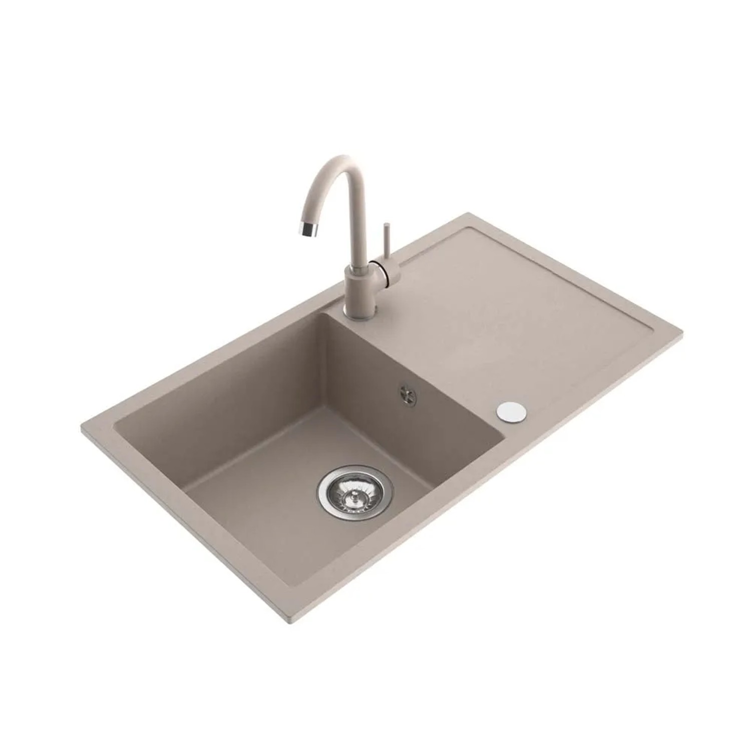 Zlewozmywak granitowy ALFA piaskowy 76x44 cm