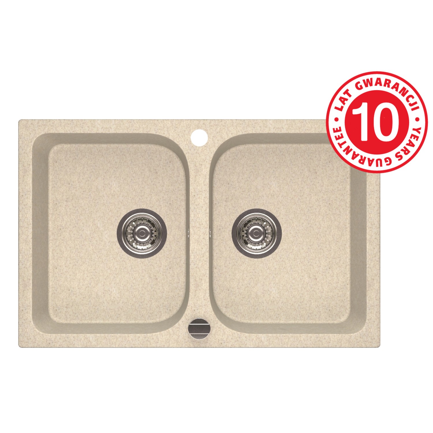 Beżowy zlewozmywak Porto 2-komorowy