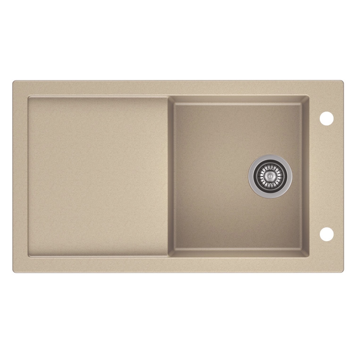 Beżowy Zlew 1-komorowy Tramontana 86x50 cm