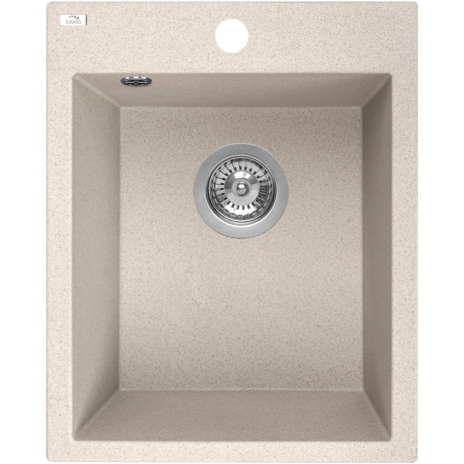 Beżowy zlewozmywak Uno 1-komorowy 48x39 cm