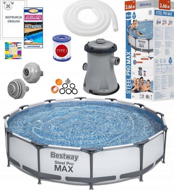 Ogrodowy basen stelażowy Bestway 366×76 cm 56416