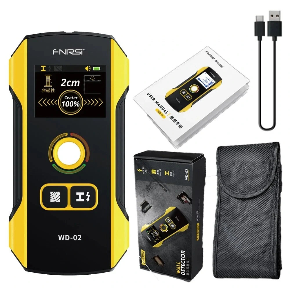 FNIRSI WD-02 — recenzja wykrywacza ściennego: drewno, przewody AC, rury i zbrojenie