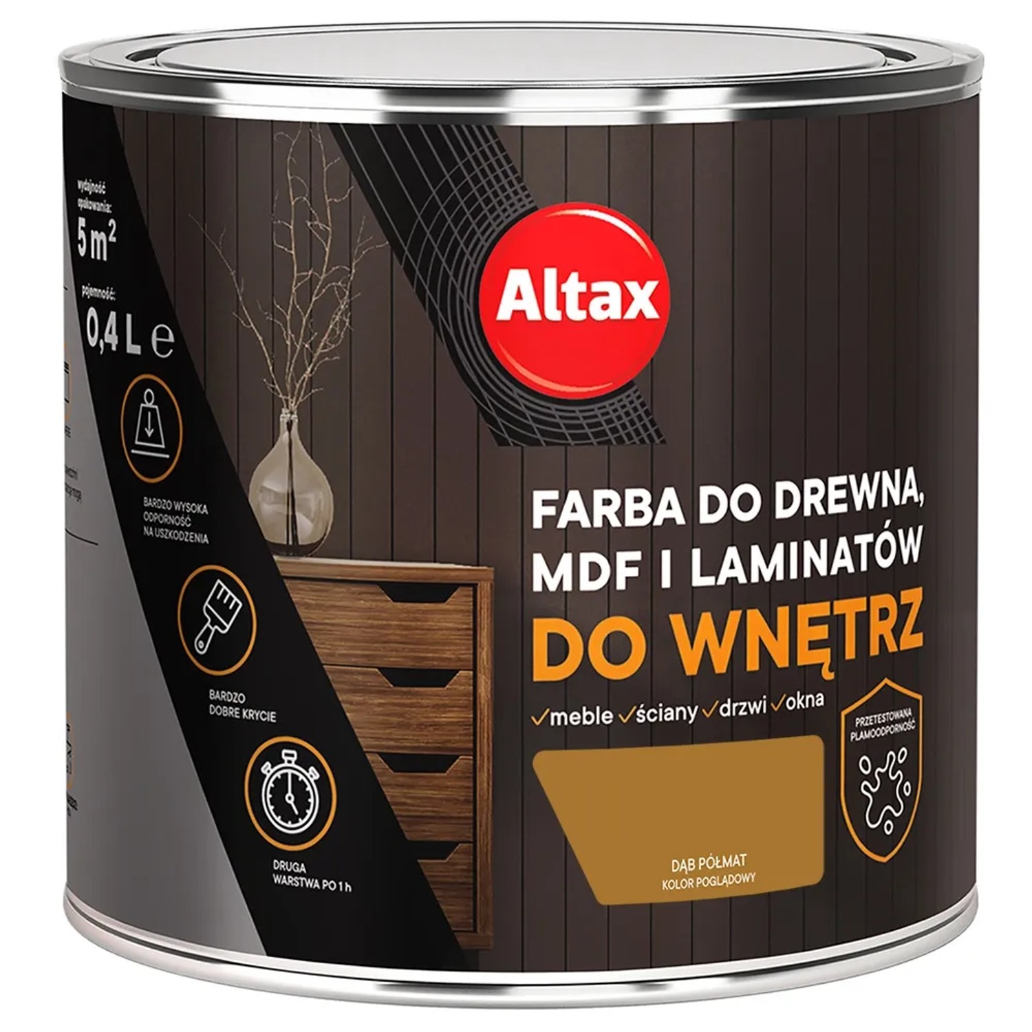 Farba do drewna Dąb ALTAX wewnętrzna 400 ml