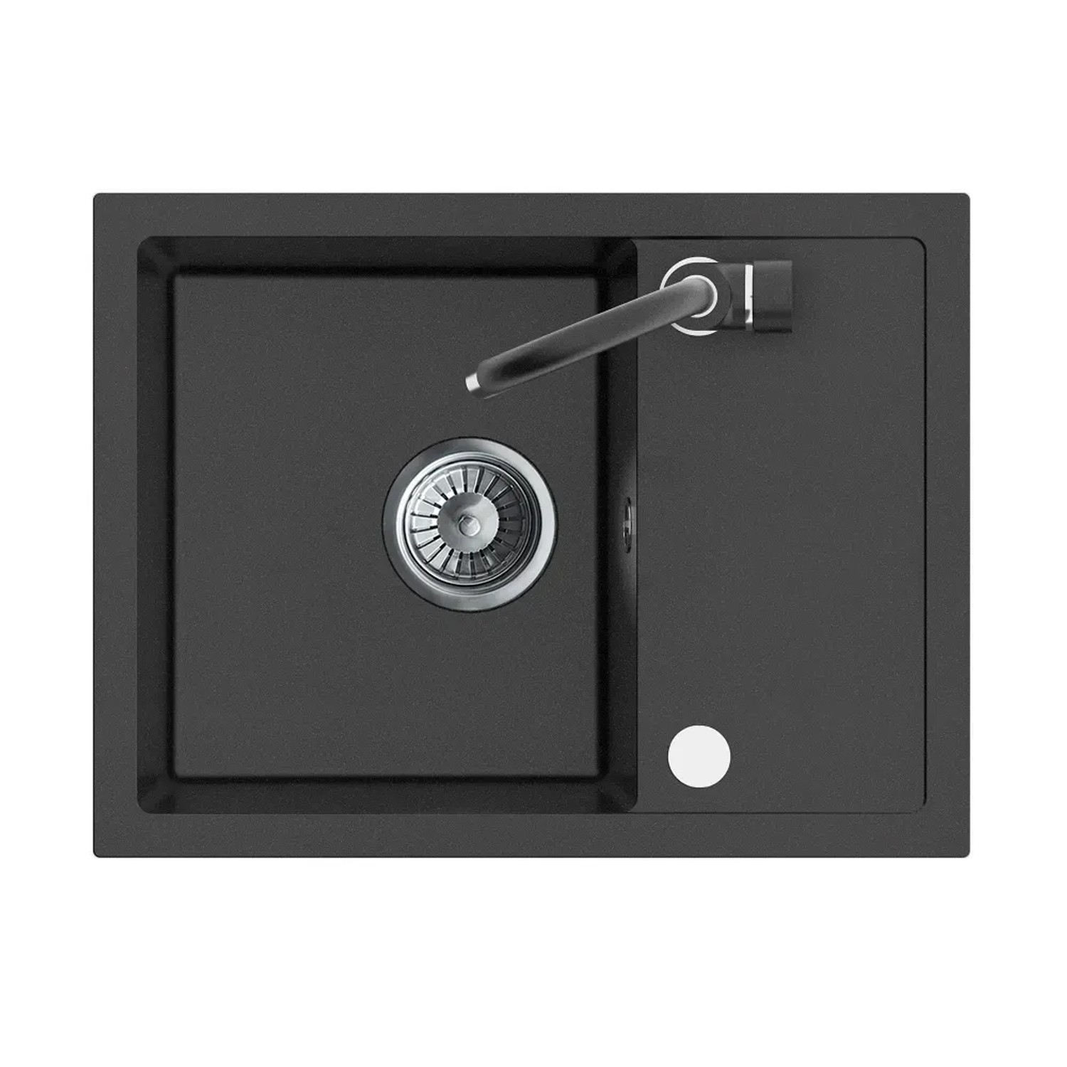 Recenzja Zlewozmywaka Piko 1-kom. 58x44 cm — czarny z ociekaczem, baterią i syfonem