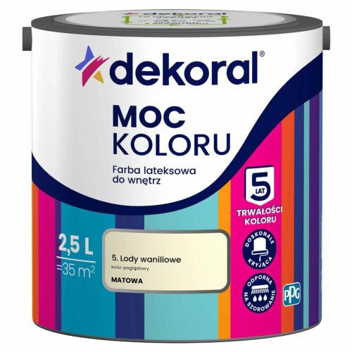 Farba Dekoral Moc Koloru – Lody Waniliowe 2,5 l