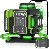 Recenzja Huepar W03CG/W04CG — poziomica laserowa 3D/4D z Bluetooth i 4×360° zielonymi wiązkami