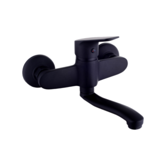 LIVENO Bateria umywalkowa ścienna Sigma czarna