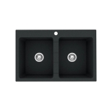 Recenzja zlewozmywaka Pyramis Poros 2-kom. 78×50 cm czarny — test i opinia