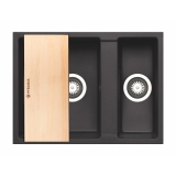Recenzja Pyramis TETRAGON 1,5-komorowy zlewozmywak z deską – czarny 59×44 cm
