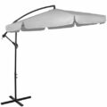 Duży parasol ogrodowy jasnoszary