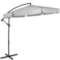 Duży parasol ogrodowy jasnoszary