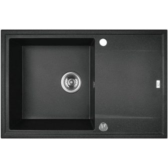 Zlewozmywak Megalo 1-kom. z ociekaczem 78×50 cm — recenzja i opinie czarnego modelu