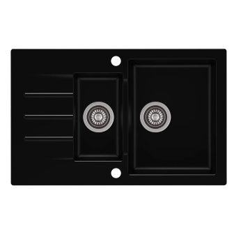 Zlewozmywak Mojito 1,5-komorowy z półociekaczem 79×50 cm — recenzja i opinia (czarny)