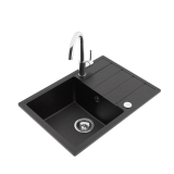 Zlewozmywak Simple 1-kom. z ociekaczem i baterią, grafitowy 62×44 cm — recenzja